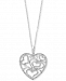Effy Diamond Openwork Heart Pendant Necklace (1-1/10 ct. t. w. ) in 14k White Gold