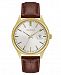 Caravelle Designed by Bulova Men's Brown Leather Strap Watch 41mm