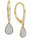 Diamond Teardrop Pave Drop Earrings (1/5 ct. t. w. ) in 10k Gold