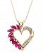 Ruby (3/4 ct. t. w. ) & Diamond Accent Heart Pendant Necklace in 14k Gold