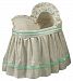 BabyDoll Baby King and Queen Bassinet Liner/Skirt & Hood, Green, 16"x32"