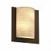 PNA-5562-WAVE-DBRZ-LED2-2000 - Justice Design - Framed Rectangle 3-Sided Wall Sconce (ADA) Dark BronzeWaves Glass - Porcelina