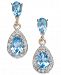 Blue Topaz (1-1/2 ct. t. w. ) & Diamond (1/4 ct. t. w. ) Drop Earrings in 14k Gold