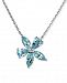 Aquamarine (2 ct. t. w. ) & Diamond Accent Flower Pendant Necklace in 14k White Gold