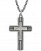 Esquire Men's Jewelry Diamond Cross Pendant Necklace (1/3 ct. t. w. ) in Sterling Silver, Created for Macy's