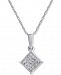 Diamond Cluster Pendant Necklace (1/7 ct. t. w. ) in 14k White Gold