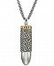 Esquire Men's Jewelry Textured Bullet Pendant Necklace in Sterling Silver & 14k Gold, Created for Macy's