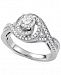 Diamond Swirl Halo Engagement Ring (1-1/10 ct. t. w. ) in 14k White Gold
