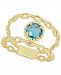 Swiss Blue Topaz Double Chain Statement Ring (1-1/10 ct. t. w. ) in 14k Gold