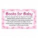 Books for Baby Shower Request Cards - Pink Girl Theme (Set of 20)