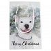 White pitbull Christmas Medium Gift Bag