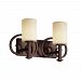 CNDL-8582-10-CREM-DBRZ-GU24 - Justice Design - Heritage Two Light Bath Bar CREM: Cream Shade Dark Bronze FinishCylinder w/ Flat Rim - Collection: Lighting categories: chandeliers