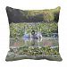 Pair of Mute Swans and cygnet Throw Pillow