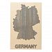Germany map outline Manatee watercolor Wood Wall Art