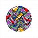 Colourful Abstract Pattern Round Clock
