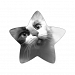 Black And White Kitten Portrait Star Sticker