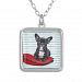 French Bulldog Puppy Portrait Silver Plated Necklace