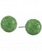 Dyed Jadeite Carved Ball Stud Earrings in Sterling Silver