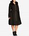 City Chic Trendy Plus Size Miss Mysterious Faux-Fur-Trim Coat