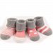 GRyiyi Unisex baby 4 Pair Boys Girls Warmer Cute Socks Turn Cuff for 0-36 Months (6-12 months, muted red)