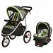 Graco Fast Action Fold Click Connect Jogger Travel System with Snug Ride 35 Piazza, Grey and Green