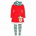 Unique Baby Girls 3 Piece Striped Rudolph Christmas Legging Set (4T) Green