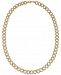 Two-Tone Beaded Link Collar Necklace in 14k Gold & White Gold