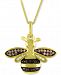 Diamond Bee Pendant Necklace (1/10 ct. t. w. ) in 14k Gold-Plated Sterling Silver