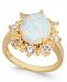 Lab-Created Opal (2 ct. t. w. ) & White Topaz (1 ct. t. w. ) Ring in 14k Gold-Plated Sterling Silver