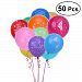 NUOLUX 50Pcs 12inch Round Latex Balloons Santa Claus Xmas Pinted Balloons for Christmas Party Decoration