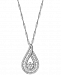 Cubic Zirconia Baguette Swirl Cluster Pendant Necklace in Sterling Silver