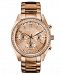 Caravelle Designed by Bulova Women's Chronograph Rose Gold-Tone Stainless Steel Bracelet Watch 36mm