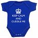 BabyPrem Baby Keep calm and cuddle me Fun clothes Bodysuit popper Vest 3-6 ROYAL