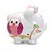 Bank PINK DOTTED OWL PIGGY BANK Ceramic Money Saver Butterfly 36837