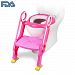 [FDA Certified] Ostrich Toilet Step Trainer Ladder for Kid and Baby, Children’s Toilet Seat Chair, Toddlers Toilet Training Step Stool for Girl and Boy, Pink