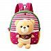 Toddle Children Backpack, hibote Prewalker Baby Animal Kids Bag with 3D Removable Puppy Doll Rose Bear