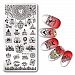 NICOLE DIARY 1 Pc Christmas Rectangle Stamping Plate Winter Holiday Sock Heart Deer Pattern Nail Art Template Manicure DIY Print Tool