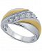 Men's Diamond Two-Tone Ring (1/10 ct. t. w. ) in Sterling Silver & 14k Gold-Plated Sterling Silver