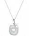 Cultured White Baroque Freshwater Pearl (16mm) and Diamond (1/10 ct. t. w. ) Pendant Necklace in 14k White Gold