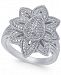 Diamond Fancy Floral Statement Ring (1/7 ct. t. w. ) in Sterling Silver