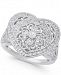 Diamond Fancy Filigree Heart Ring (1/7 ct. t. w. ) in Sterling Silver