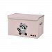 Foldable Storage Bin with Flip-top Lids and Handle Collapsible Cube Chest Box with Lid for Organizing Kids, Baby Toys, Dog Toys, Nursery Supplies, Laundry Clothes, Closet, Books, Gift Basket Qutool