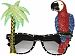 ForuMall Novelty Parrot Palm Tree Glasses, Tropical Style
