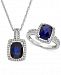 Lab Created Sapphire (4 ct. t. w. ) & White Sapphire (1 ct. t. w. ) Pendant Necklace & Ring in Sterling Silver
