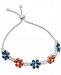 Joan Boyce Clear & Colored Crystal Flower Slider Bracelet