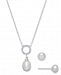 Cultured Freshwater Pearl (7 x 9 & 6mm) & Cubic Zirconia Jewelry Set in Sterling Silver