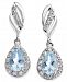 Aquamarine (3/4 ct. t. w. ) & Diamond (1/3 ct. t. w. ) Drop Earrings in 14k White Gold