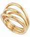 Simone I. Smith Multi-Line Statement Ring in 14k Gold over Sterling Silver