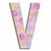 The Kids Room by Stupell Pink Modern Flower Hanging Wall Initial, V by The Kids Room by Stupell