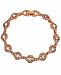 Charter Club Rose Gold-Tone Crystal Link Bracelet, Created for Macy's
